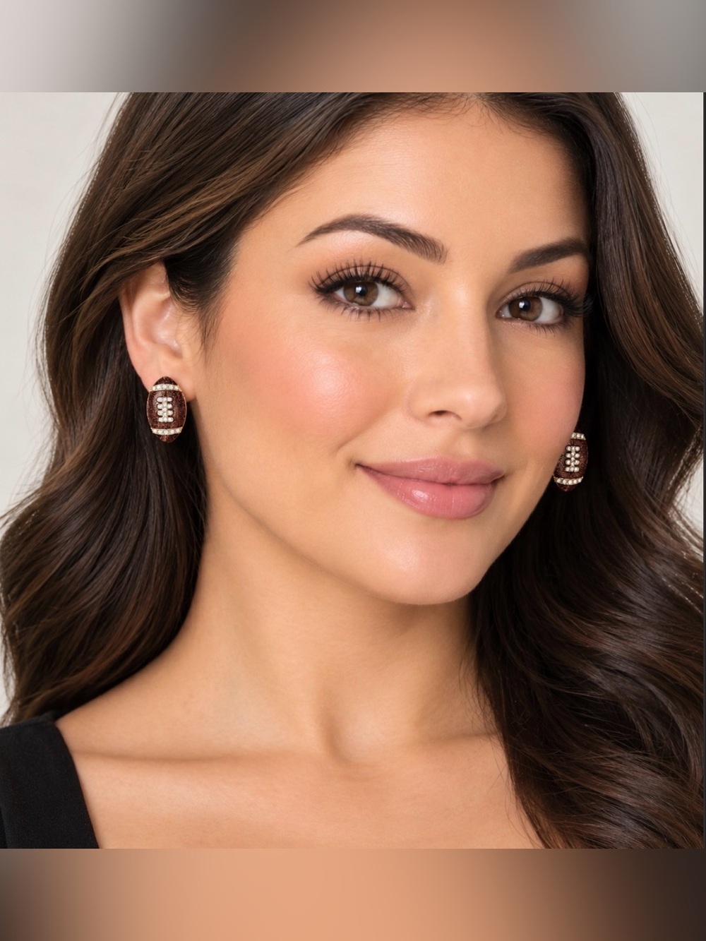 Football Stud Glitter Earrings
